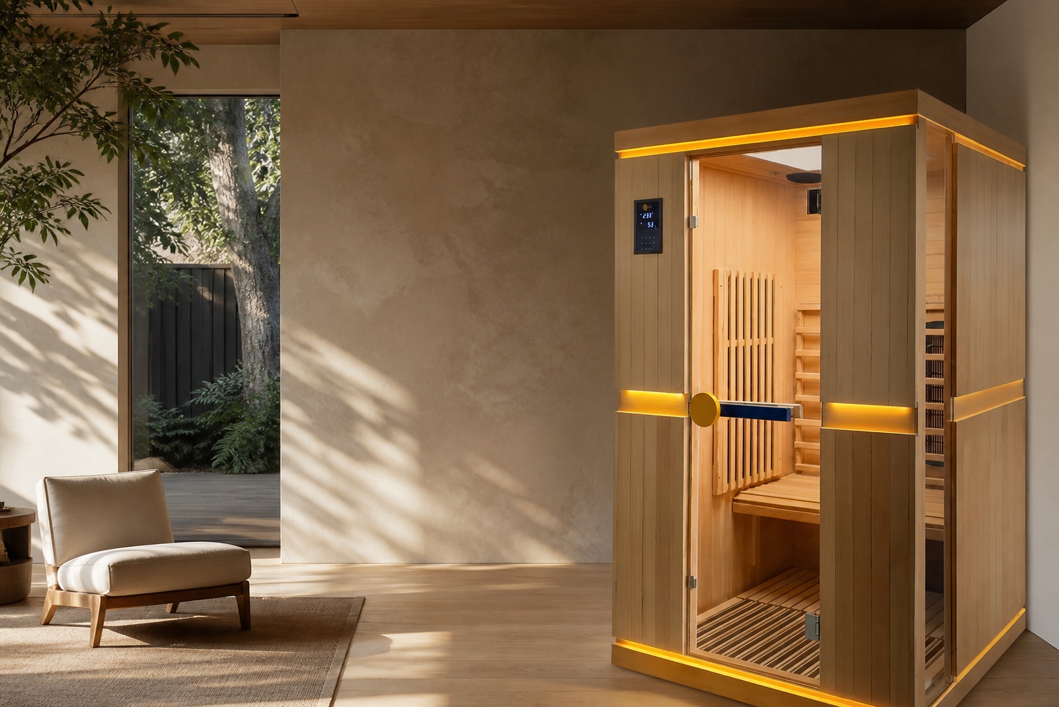 SunSauna in a serene residential wellness room